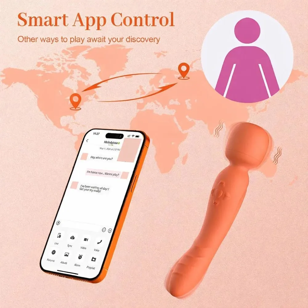 Smart APP รีโมทคอนโทรลไร้สาย AV Magic Wand Vibrator ที่มีประสิทธิภาพ G Spot Clit Stimulator Sex Toy ผู้หญิง USB ชาร์จกันน้ำผู้ใหญ่