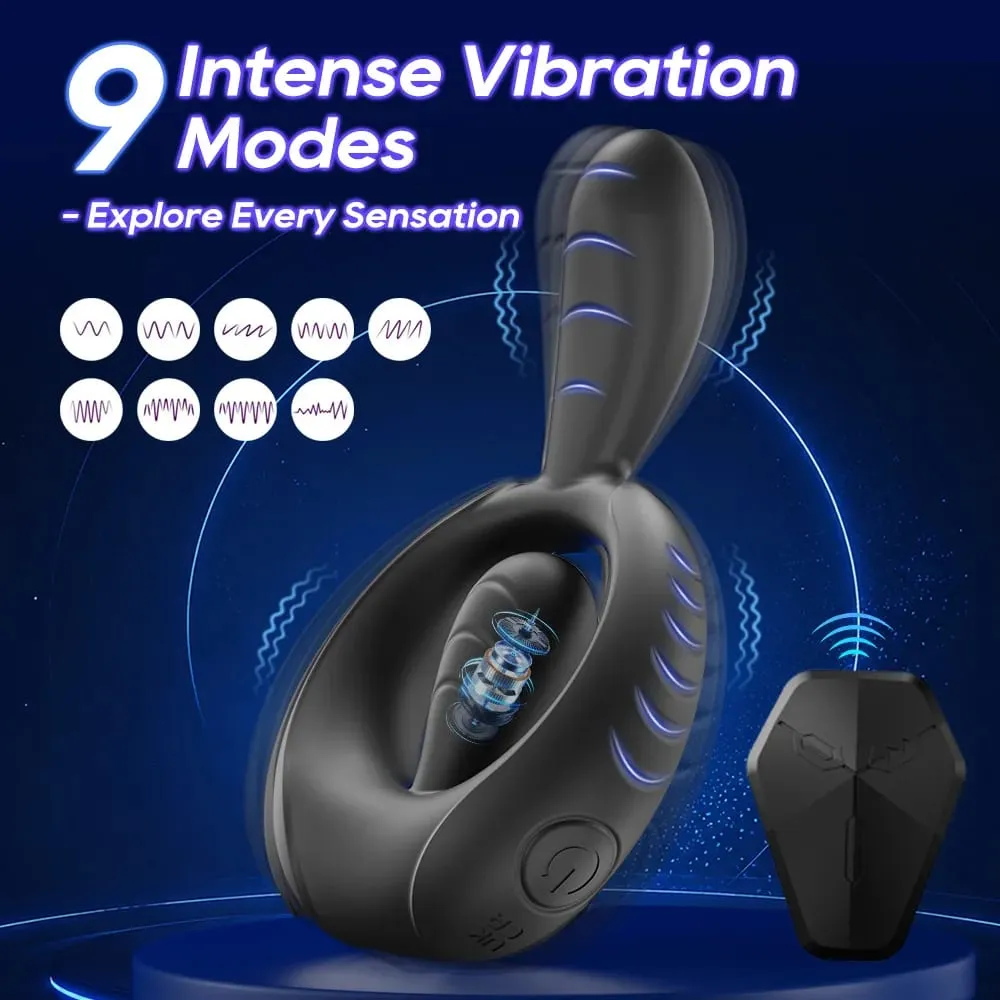 Vibrating Cock Ring Vibrator 10 Modes Tapping Flapping Penis Ring Clitoral Stimulator Delay Ejaculation Sex Toy for Men Women — image 2