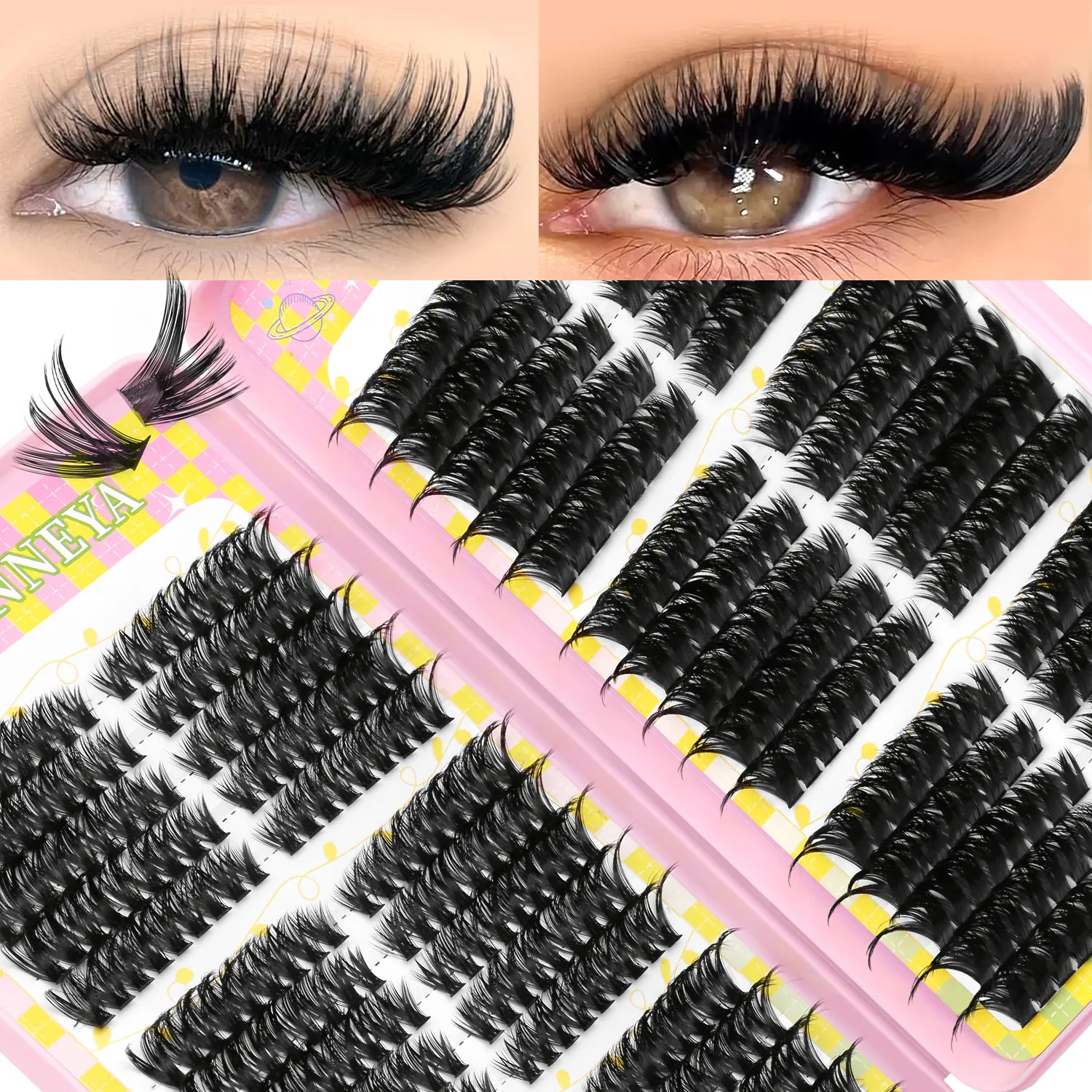 Lash Clusters 540pcs 60D+100D Eyelashes Extensions 2style Mixed Lash Book Fluffy Cat Eye Eyelashes False Lashes Makeup