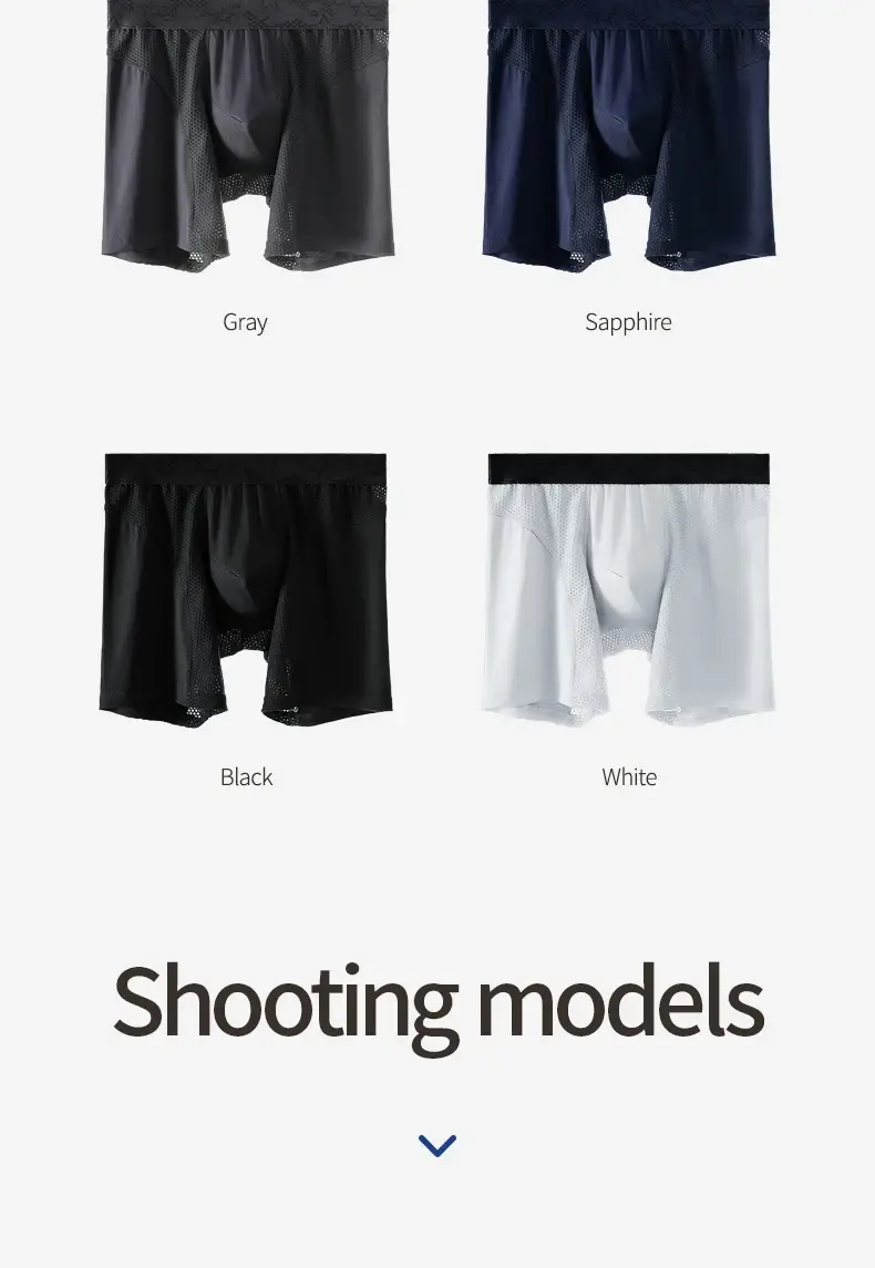 Ropa interior deportiva extendida, calzoncillos tipo bóxer para hombre, pantalones cortos cuadriláteros de entrenamiento transpirables de talla grande para correr, antiabrasión Modal — image 11
