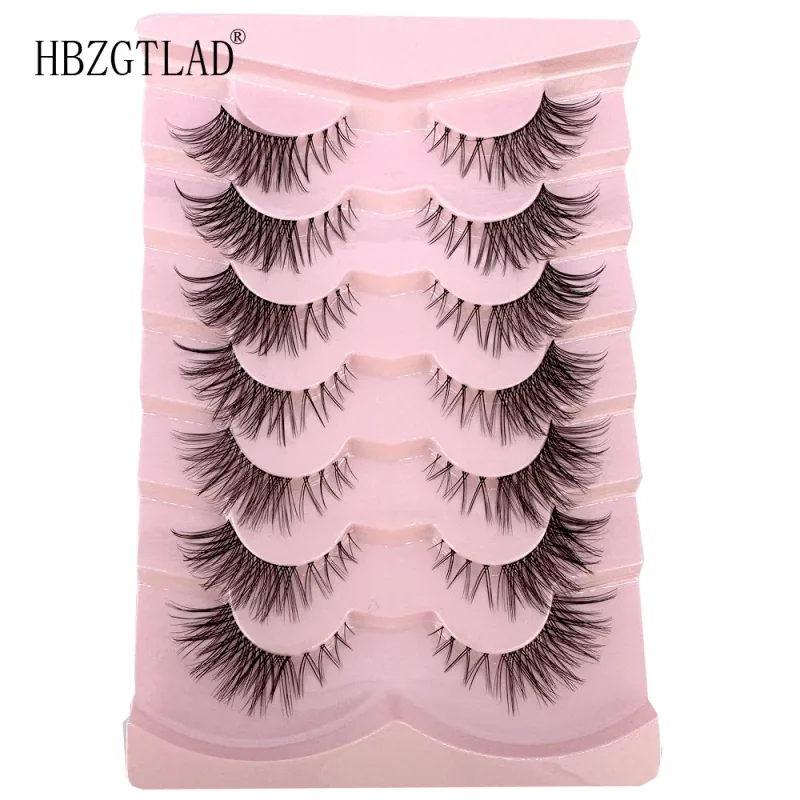 7/8PairsCat Eye Eyelashes manga Lashes 3D Clear Band Lashes naturalHalf Lashes End Eye Elongated Mink Eyelashes Fluffy Eyelashes — image 27