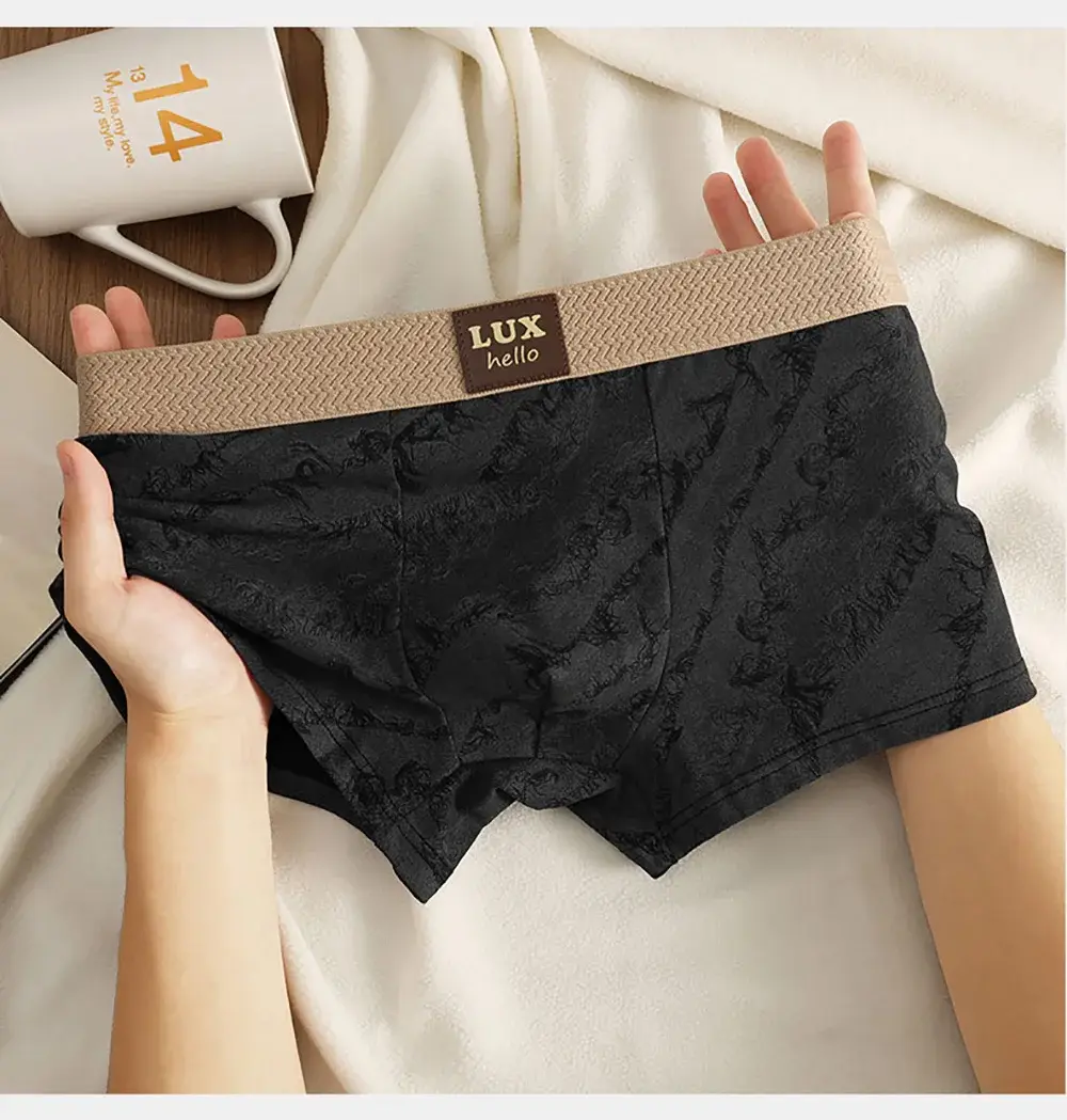 3 unidades/pacote 100% algodão impressão de luxo boxers hombre malha 3d respirável antibacteriano bolsa roupa interior confortável macio calcinha masculina