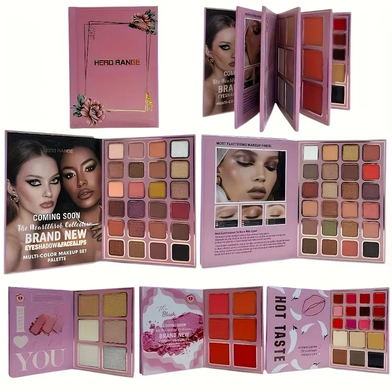 78 Colors Multi Makeup Palette with Brushes Matte Shimmer Eyeshadow Blush Highlight Lip Gloss Set Christmas Gift