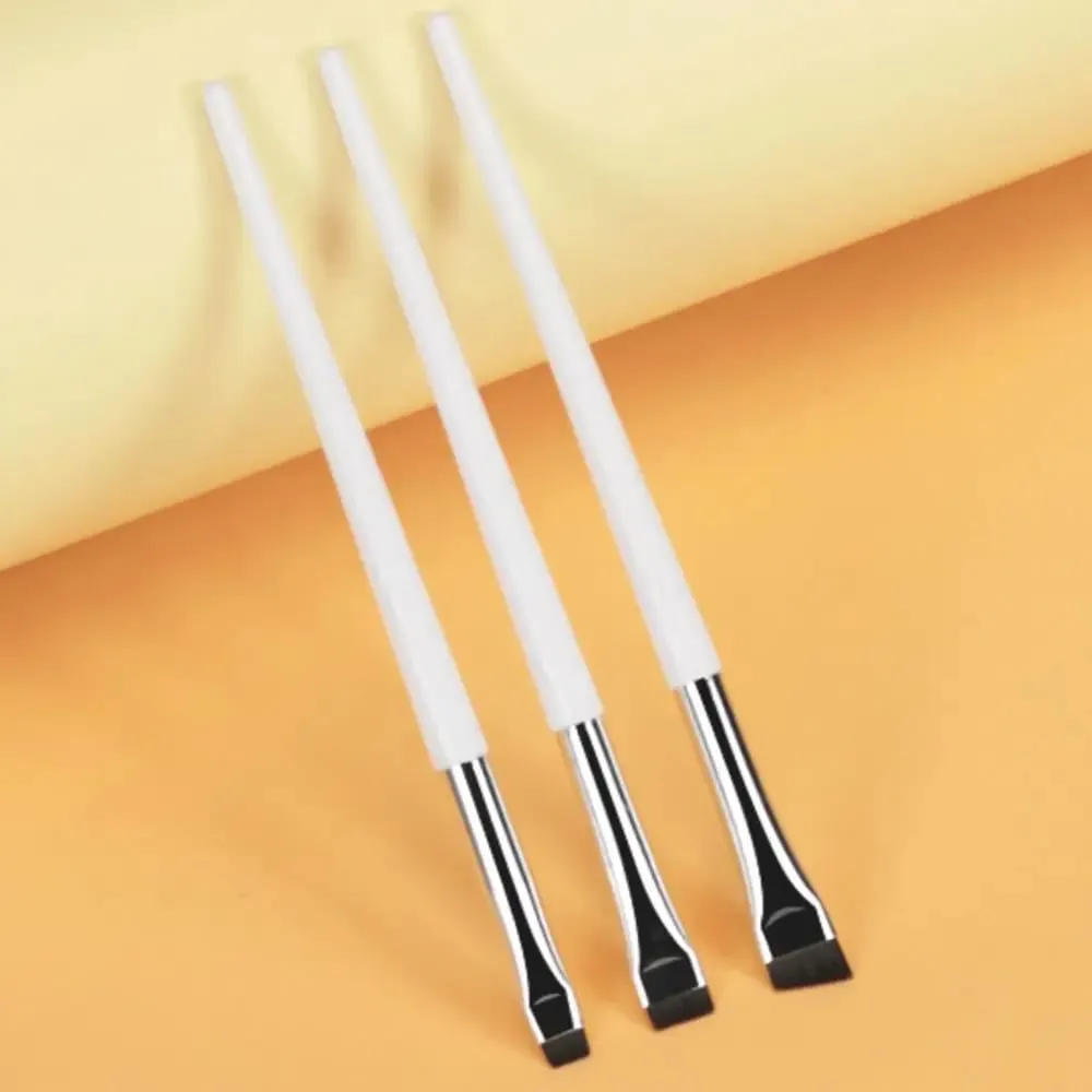 Pennello per cosmetici Strumento per trucco Pennelli per eyeliner angolati fini per principianti Pennello per sopracciglia piatto Pennello per sopracciglia Pennello per trucco a lama