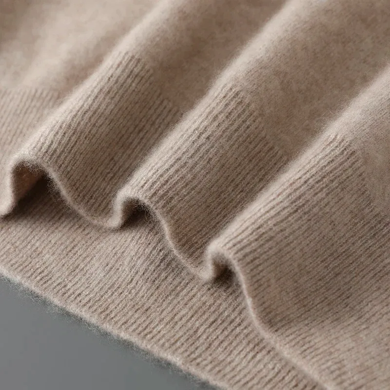 DjzDsm Herbst-Winter-Herrenpullover aus 100 % Merinowolle, dicker Kapuzenpullover, weiche Strickwaren, lässige, bequeme Wollkleidung, Oberteile
