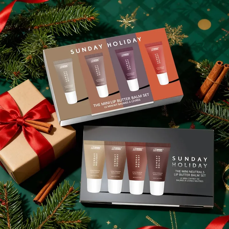 Christmas Gift Moisturizing Mirror Lipstick Vanilla Powder Sugar Coffee Cake Smell Lipstick Transparent Oil Makeup Set