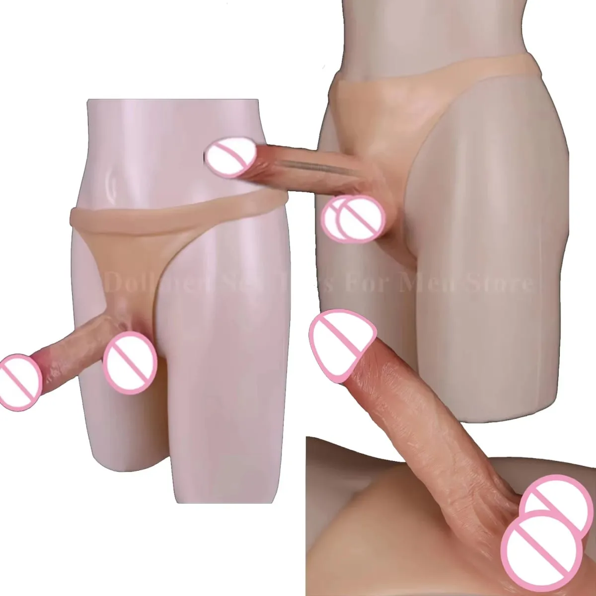 Silicone Strap on Dildo For Lesbian Gay Reusable Hollow Penis Sleeve Skin Feeling Dildo Pants Strapon Penis Sex Toys for men 18