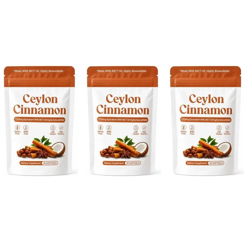 Ceylon Cinnamon Extract Softgels with MCT Oil Antioxidant Support and Metabolism Support Highly Bioavailable 30 Softgels
