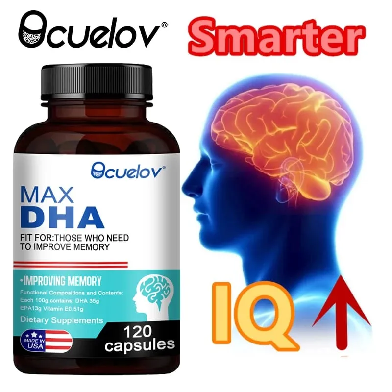 Bcuelov MAX DHA-enhance Memory Protect Eyesight Intelligence Activate Brain Cells Improve Brain Fatigue Dietary Supplement — image 1