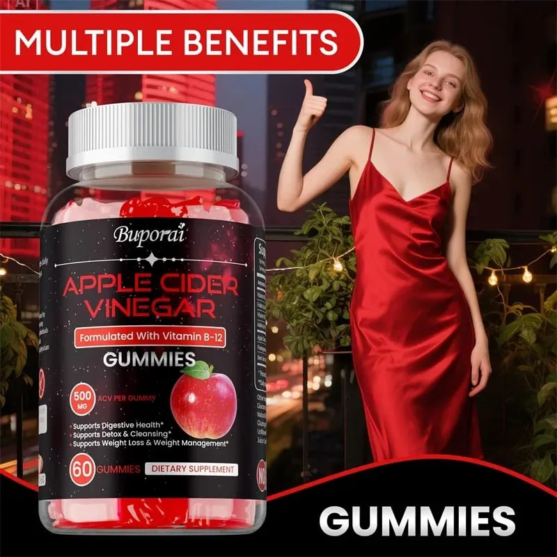 Apple Cider Vinegar Gummies - Promotes Digestive Health Relieves Bloating and Constipation Burns Fat Weight Management