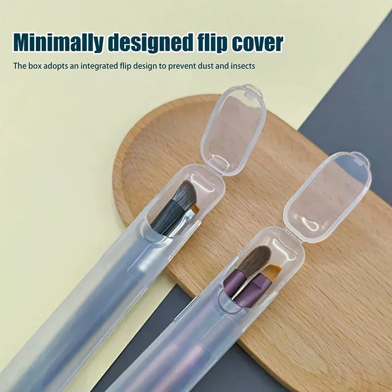 1PCS Portable Transparent Makeup Brush Storage Box With Cover Eyebrow Pencil Makeup Brushes Organizer Chopstick Case Beauty Tool