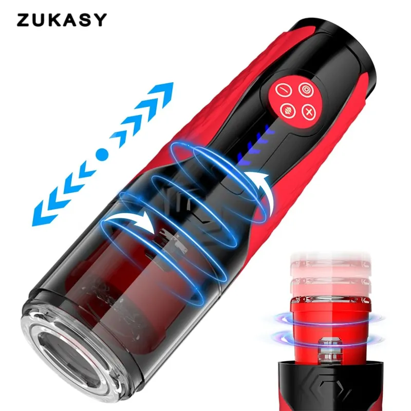 Telescopic Male Masturbator Automatic Mastubator Cup for Men 7 Thrusting Rotating Modes Penis Pump Piston Blowjob Sex Machine
