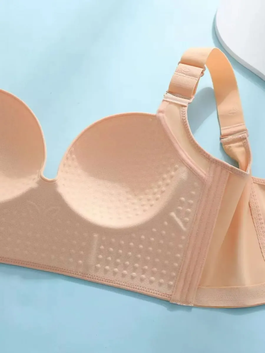 Wireless Push Up Bra for Women Full Coverage Adjustable Plus Size Lingerie C D E Cup 34-48 Solid Color Underwear
