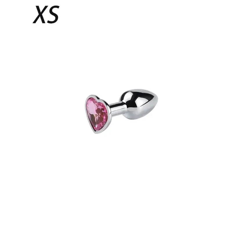 5 Sizes Stainless Steel Crystal Heart Anal Plug Removable Butt Plug Stimulator Prostate Massager Anal Sex Toys Dildos
