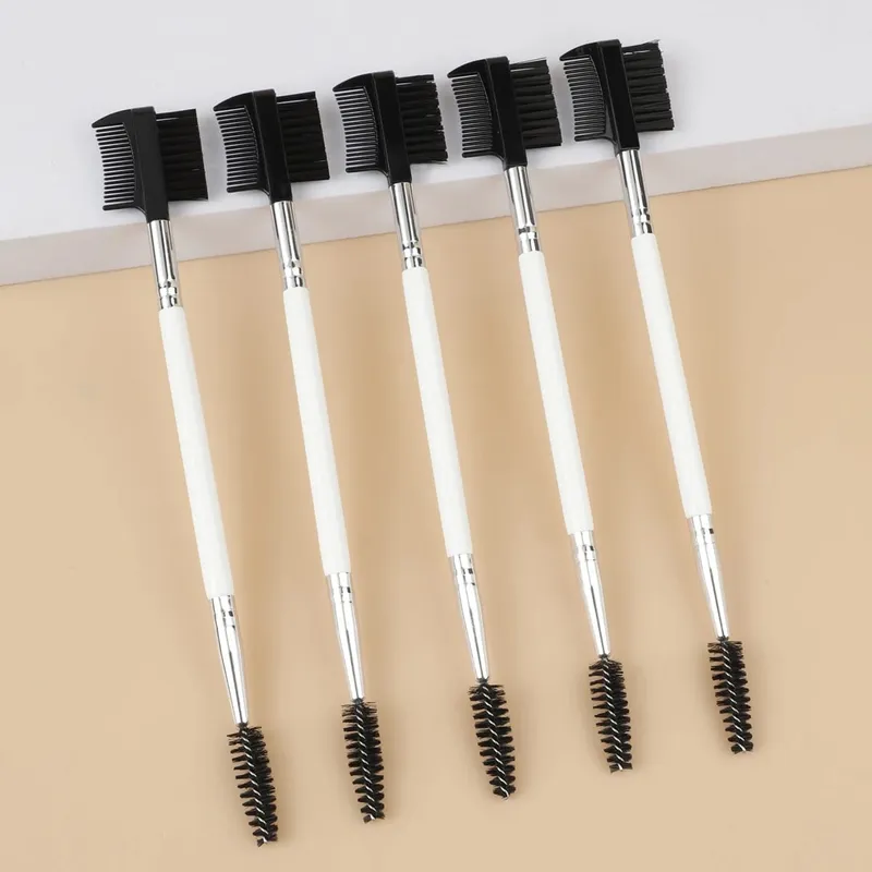 1/2/5 STK 3 hoved øjenbryn øjenvipper Shaper Dobbelt hoved børste Makeup Grooming Tool Kosmetik med 3 forskellige Spoolie børster — image 12