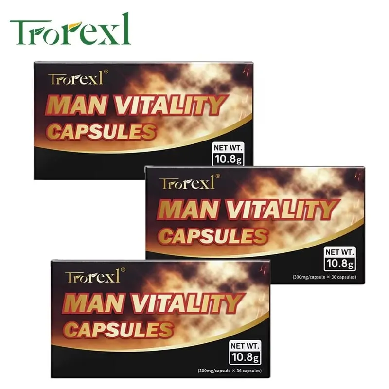 Epimedium Ginseng Capsules Booster for Men Enhance Energy & Endurance Muscle Growth Supplement Non-GMo