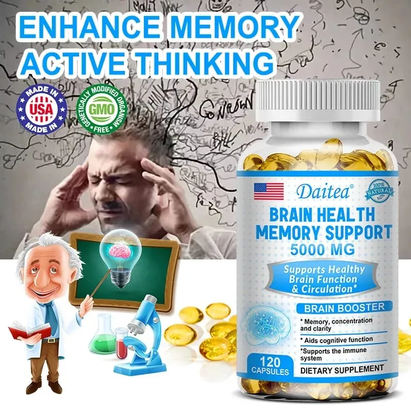 Helps to enhance memory learning ability improve thinking concentration. Improves mood and supports a healthy brain.