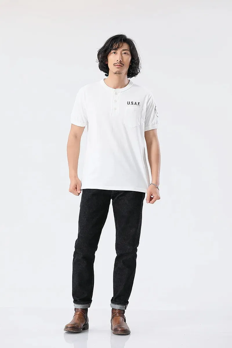 Okonkwo 15oz Selvedge Denim Five-Pocket Jeans Slim Fit Men's Raw Denim Narrow Leg Pants Zipper Fly