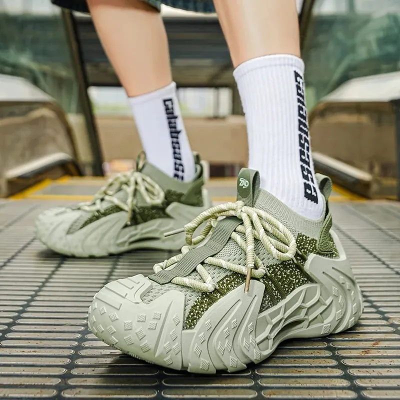 Perforated Vent Mesh Mens Light Summer Sneakers Soft Foam Anti Abrasion Flexible Outsole Outdoor Daily Shoes