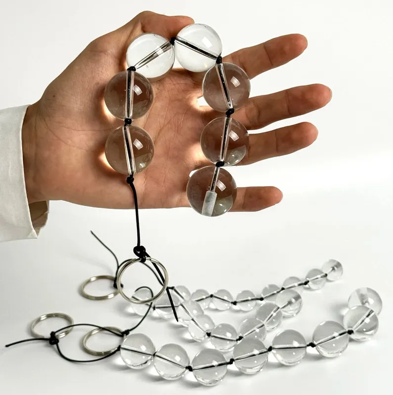 New Glass Anal Trainer Toy with Ring Vagina Plug Butt Plug Anal Beads Prostate Massager - Sex Toys for Anal — image 10