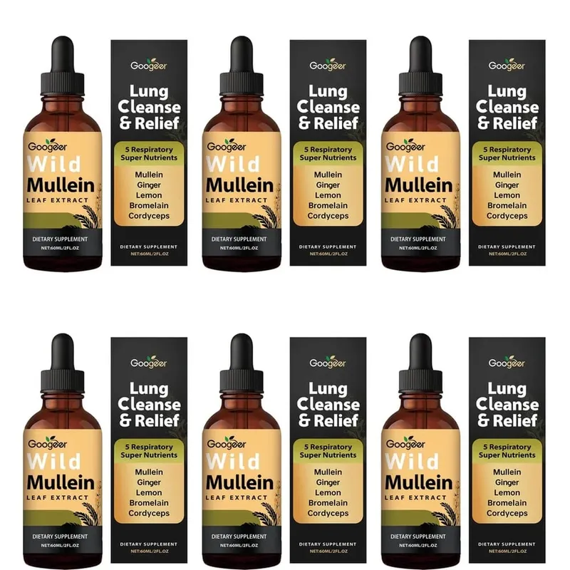 Googeer Yabani Sığırkuyruğu Yaprağı Ekstresi Sıvı Solunum Desteği Zencefil Limon Kabuğu Ekstresi Bromelain ve Cordyceps Ekstresi 60 ML