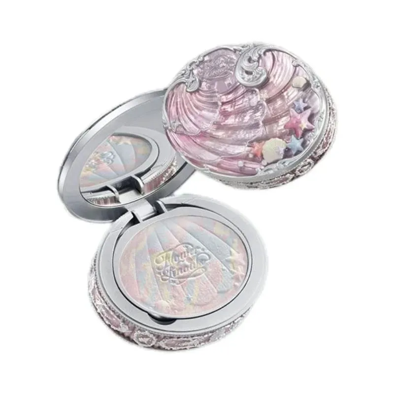 Flowerknows Shell Jewelry Gift Set Makeup Kit Full Professional Lip Gloss Highlighter Blush Baked Powder 10pcs Kits