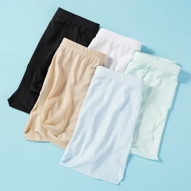 5 pares/lote calcinha ultrafina masculina cuecas de seda gelo verão transparente sem costura sexy de secagem rápida cueca respirável