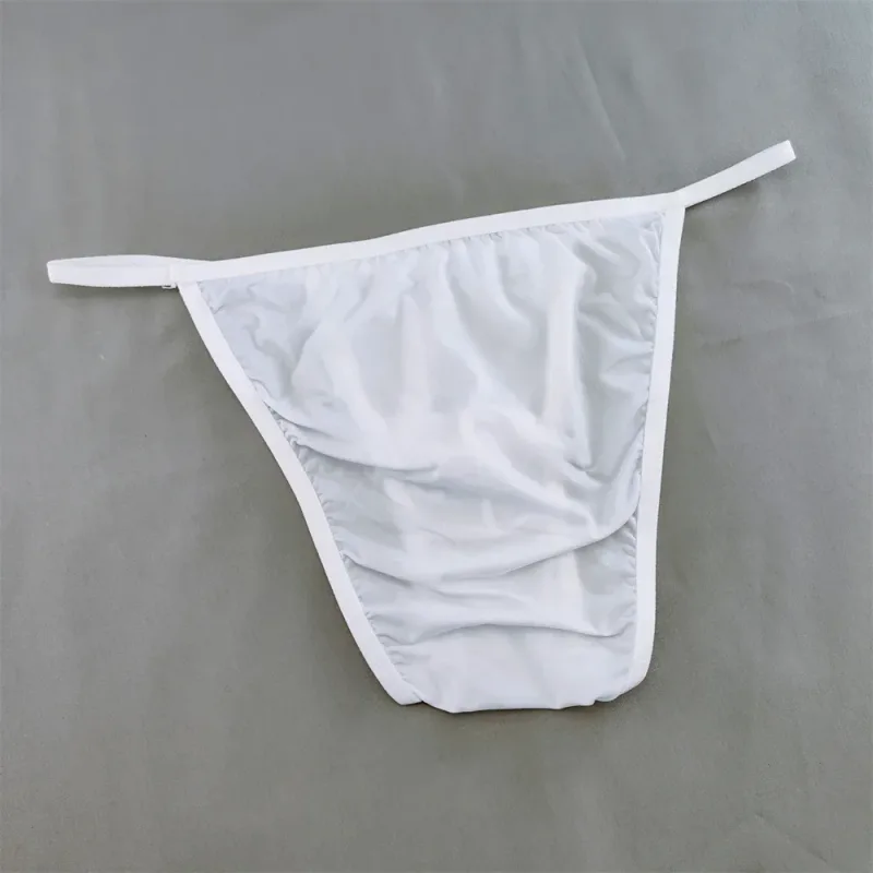 Ice Silk Briefs Men Underwear Solid Color Male Underpants Ultra-Thin Seamless Panties Thin Belt Low Waist