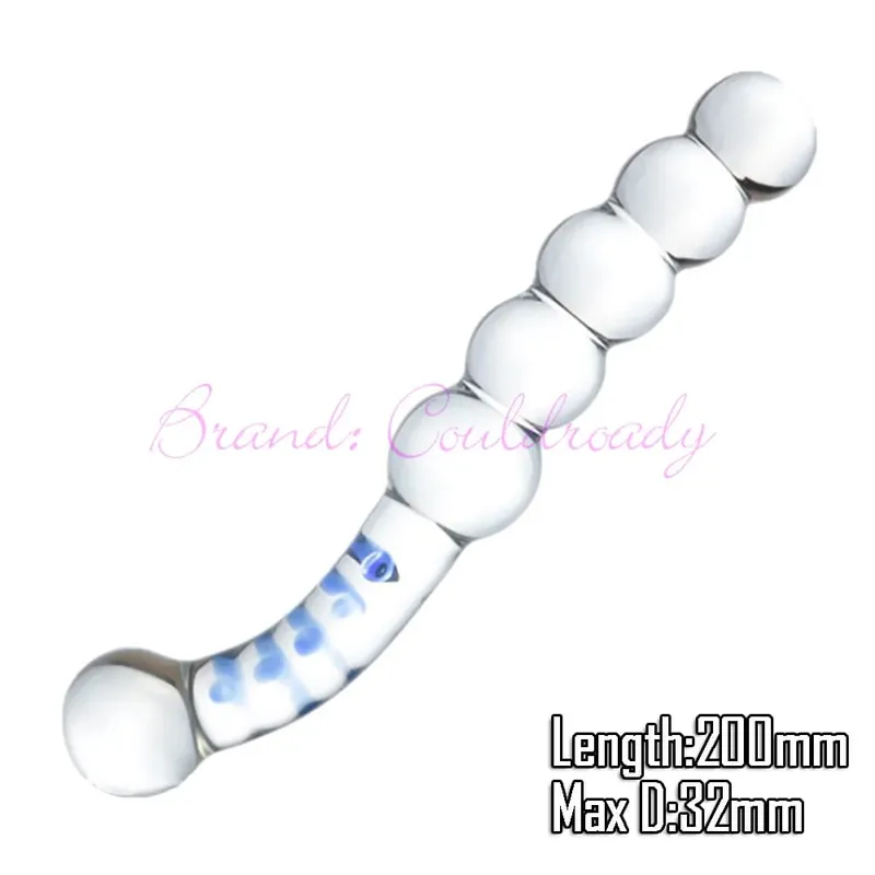 Pyrex Glass Dildo 195x33mm Fake Penis Crystal Anal Beads Butt Plug Prostate Massager G Spot Female Masturbation Toys — image 10