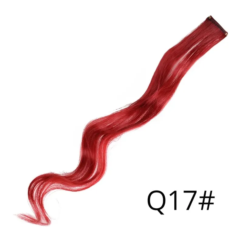 Synthetic Leeons Clip In one Pieces Hair Extensions Heat Resistant Hairpieces Rainbow Ombre Hair Extensions Fake Long Hair Women