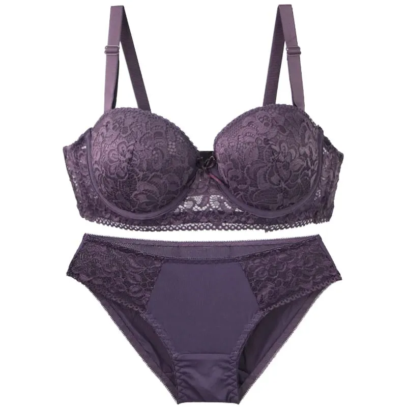 2025 nuevo sujetador floral de punto con aros para mujer, Tirantes ajustables de encaje, ropa interior de copa BC, lencería acolchada de realce minimizador