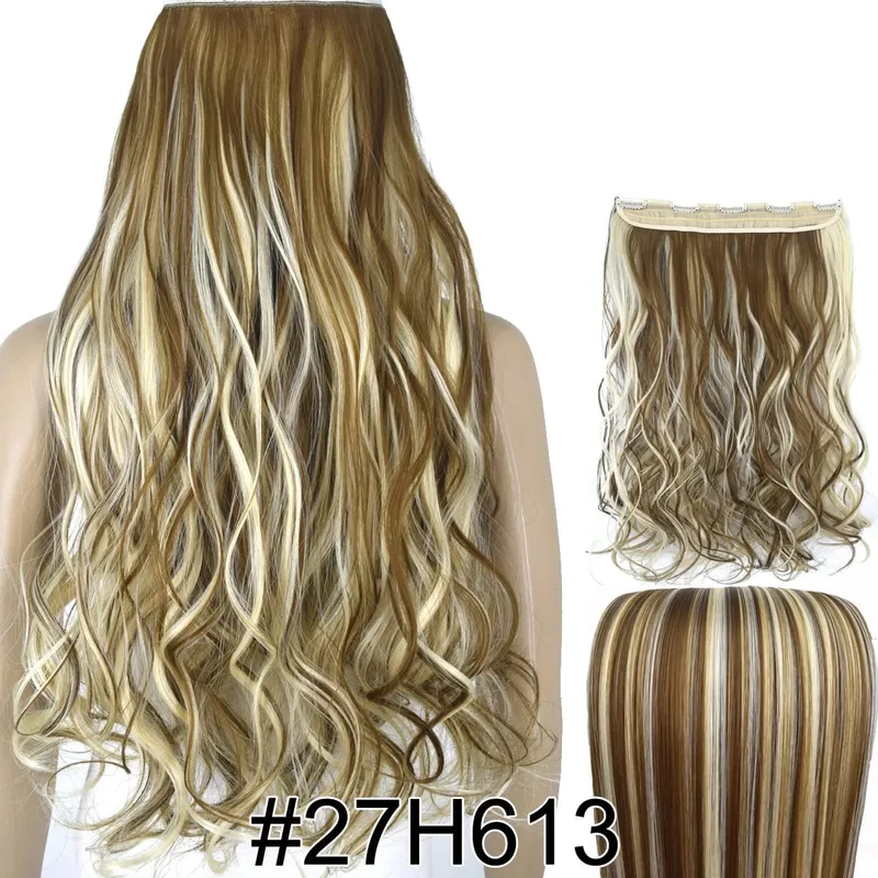 Synthetic Hair Fiber Heat Resistant 120gr Wavy 5 clips clip in Hair Extensions 5002