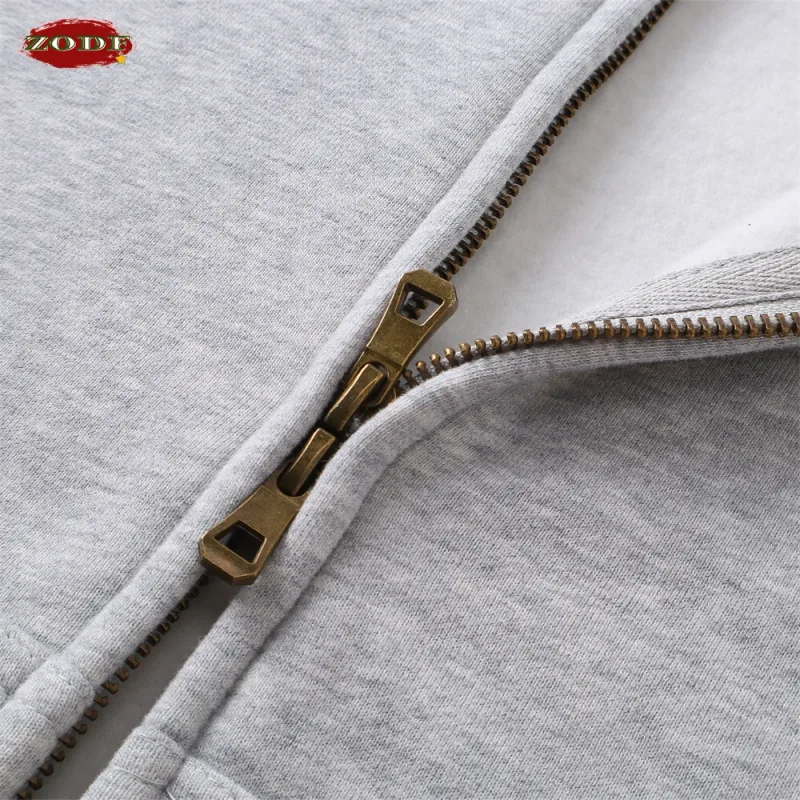 Trendy 2025 Winter Man Solid Fleece Boxy Hoodies Unisex 350gsm Dubbele Hoofd Rits Hoody Jas HY1122 — image 7