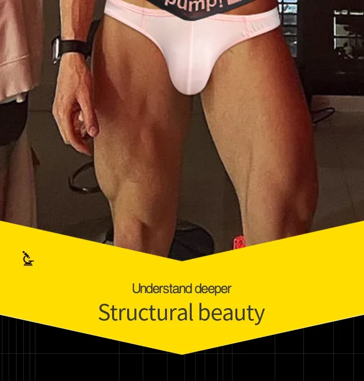 Trendy Little Triangle da uomo a vita bassa a vita bassa, vestibilità aderente, fascia elastica per sollevamento dell'anca, scollo a V sfumato rosa
