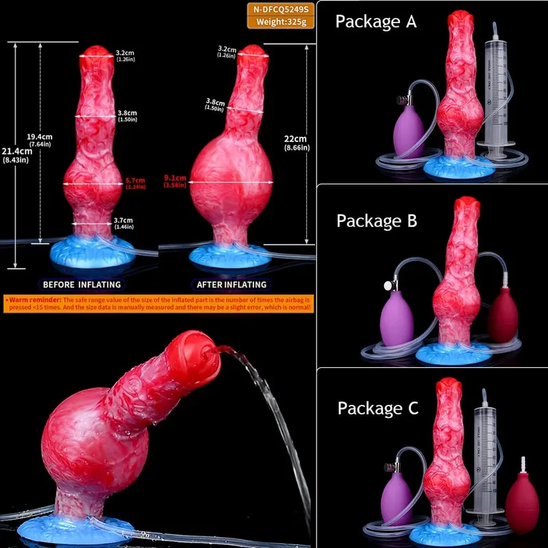 Kembung Memancut Kuda Dildo Palam Dubur Silikon Memancut Zakar dengan Simpul G Spot Dubur Jurulatih Mainan Seks Gay Lelaki Wanita