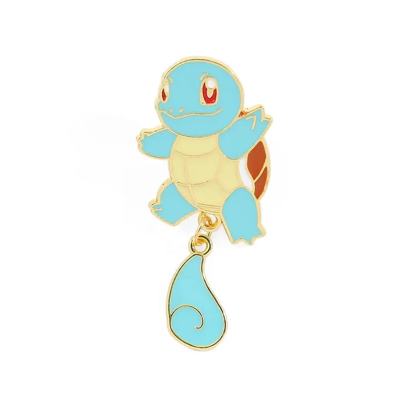Enamel Pins Set - Cute Pikachu Squirtle Charmander Brooches for Backpacks Jackets - Anime Cartoon Badges Gift for Fans