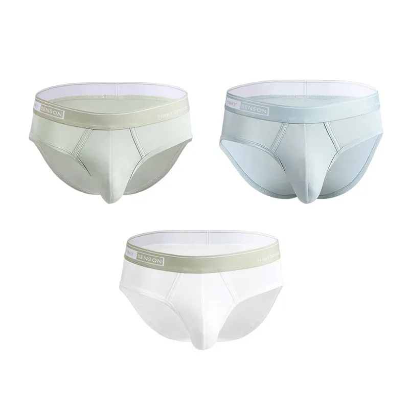 Large Size New Sexy And Breathable Modal Men's Triangle Pants Solid Color Mid Waist Underpants For Youth Briefs For Men — image 12