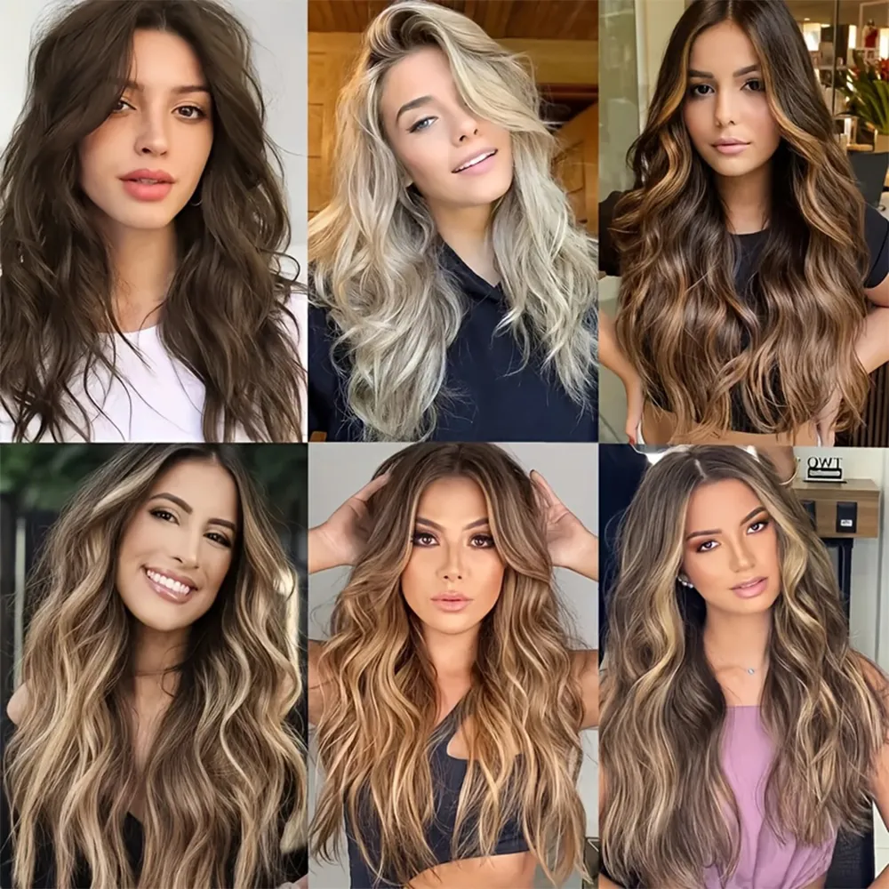 7 Clips In Hair Extensions Lange Golf Kapsel Zwart 20 inch Natuurlijk Synthetisch Haar Dagelijks Gebruik Haarstukje Voor Vrouwen