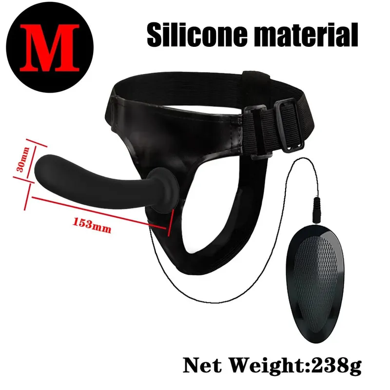 Remote Control Vibrating Silicone Strap On Dildo Harness Adjustable Wearable Pegging Panties for Couples Detachable Dual Stimu