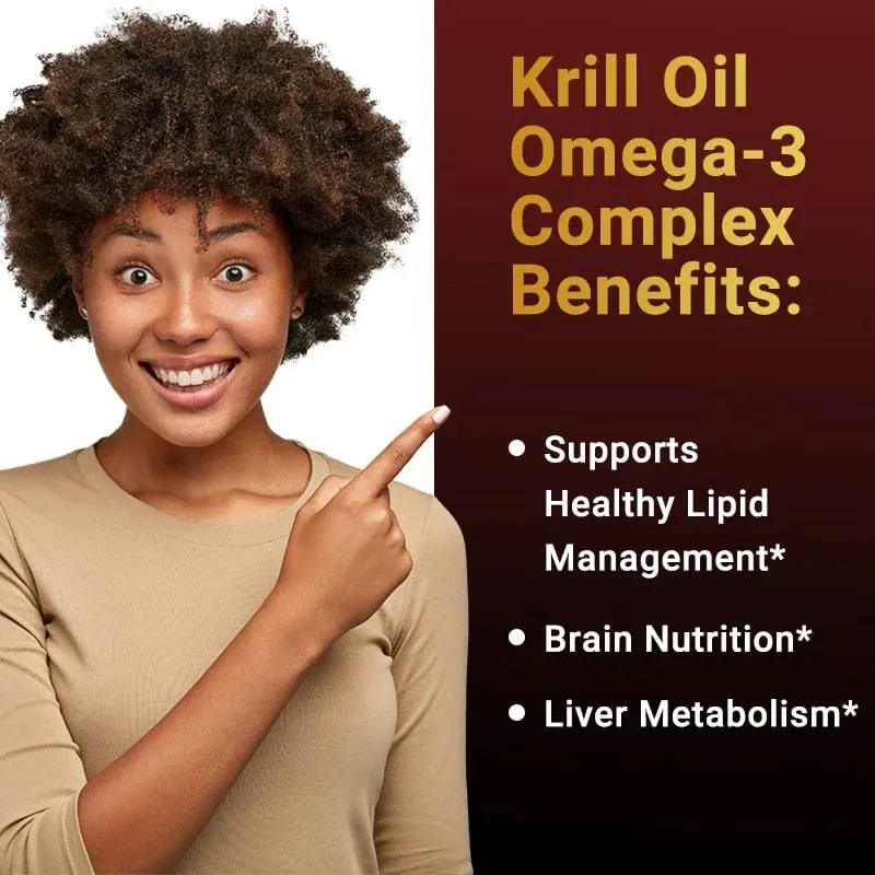 Olio di krill antartico 2000MG - Contiene astaxantina favorisce la salute del cervello e del cuore, il metabolismo antiossidante e aumenta l'immunità