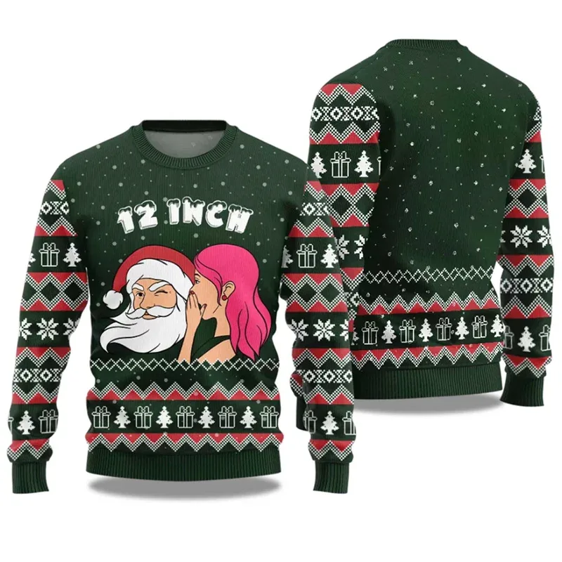 Jingle My Bells Sweter Natal Jelek untuk Pria Sweter Pulover Santa Klaus Gambar Cetak Pesta Bir Sweter Pola Alpaca Manusia Salju
