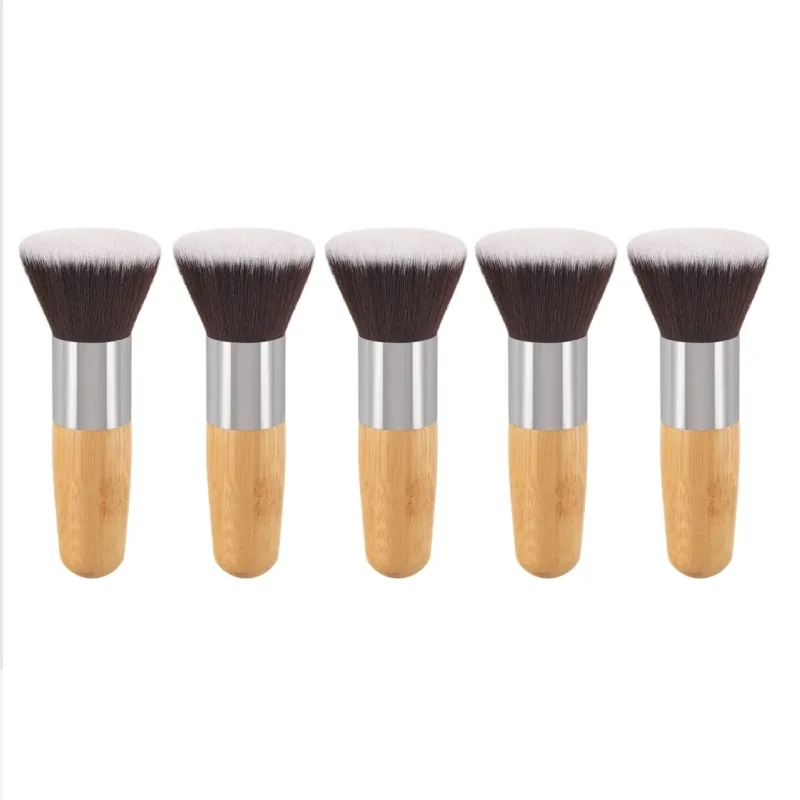 Bamboo Handle Foundation Brush Loose Powder Makeup Brushes Blush Contour Liquid Foundation Cream Professional Face Beauty Tools