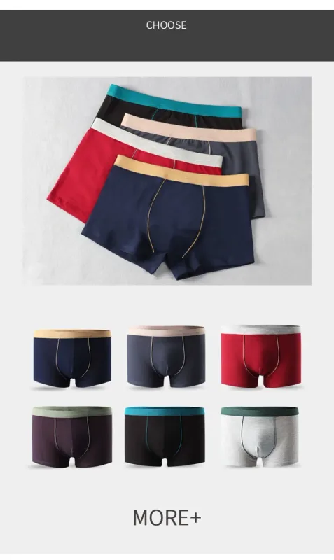 Large Size Seamless Underwear Men Solid Cotton Boxer Shorts Men's Panties Breathable Boxers Mens Pack Underpants Man