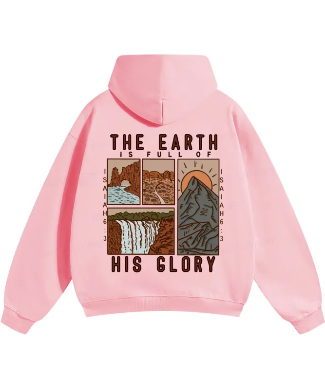 THE EARTH IS FULL OF HIS GLORY Hoodies Christianity Isaiah 6:3 Streetwear Fall Fleece Casual Hooded Pullover Men Women Clothing — image 9