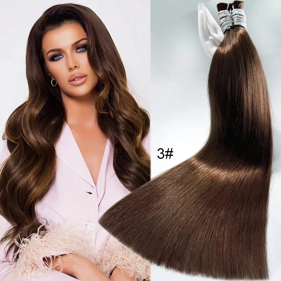 613 Striaght Human Hair No Weft 100% Virgin Bundles Highlight Original Bulk Extensions Russian Natural Unprocessed Blonde Braidi — image 14