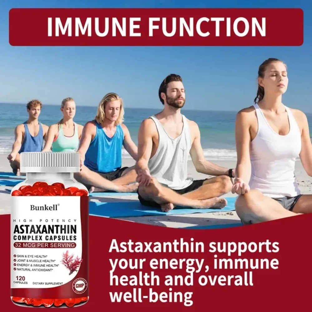 Κάψουλες Astaxanthin Complex - με αντιοξειδωτικό ιχθυέλαιο που υποστηρίζει την όραση των ματιών και των μυών του δέρματος και την υγεία του ανοσοποιητικού