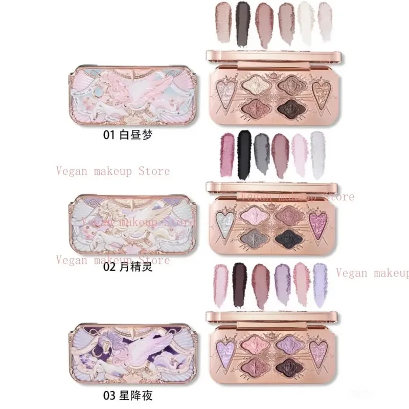 Flower Knows Knight Unicorn Complete Makeup Collection Shimmer Eyeshadow Silk Satin Blush Glazed Lipstick Face Beauty Gift Set
