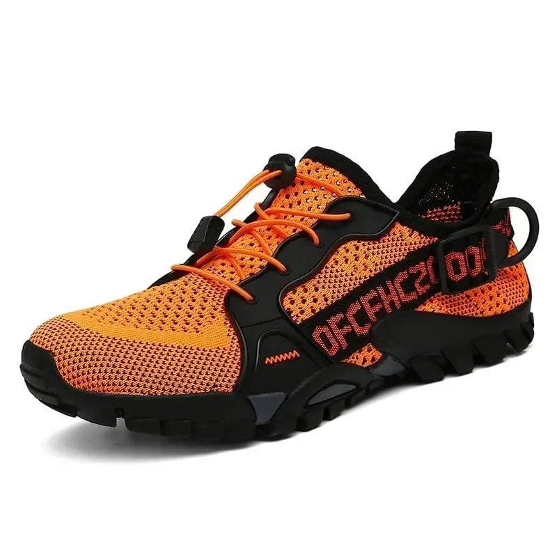 Plus Size Outdoor Shoes Men's Summer Breathable Walking Shoes Women's Hiking and Wading Mesh