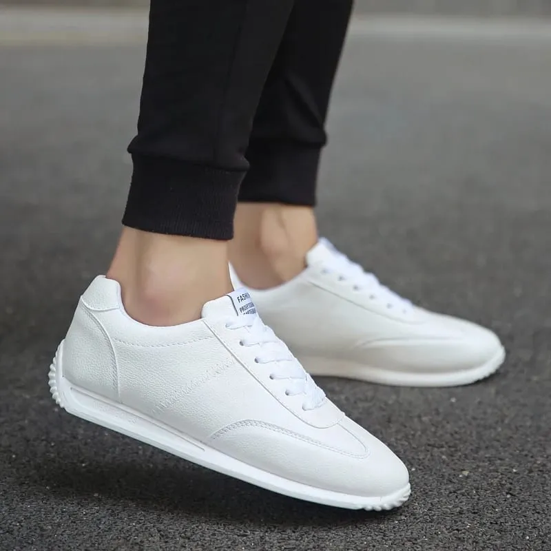 Leather Men Shoes Sneakers Trend Casual Shoe Italian Breathable Leisure Male Sneakers Non-slip Footwear White Men Loafers