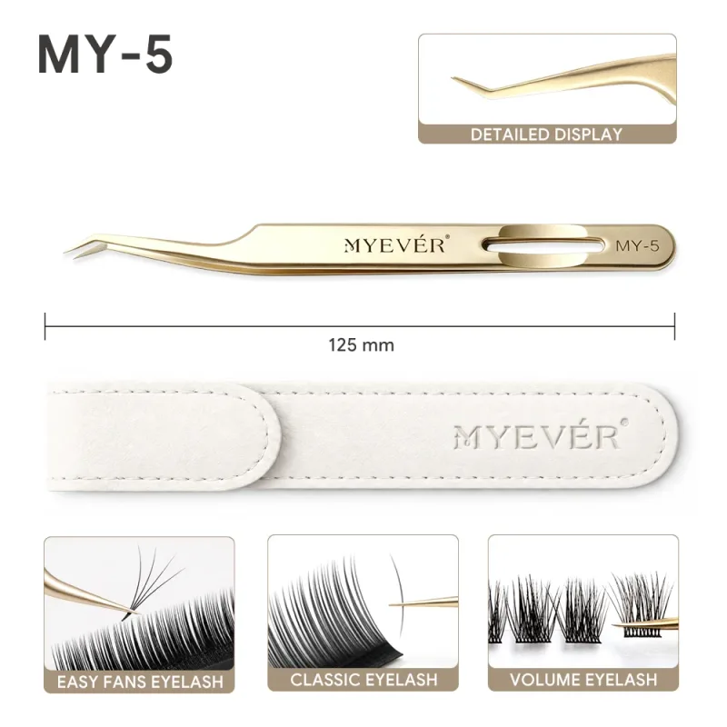 Anti-Slip Eyelash Extension Steel Tweezers High-Density Fiber Tip Eyelash & Eyebrow Professional Precision Makeup Tools